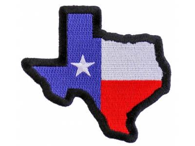 Texas Map Texas Flag Black Border Patch | Embroidered Patches