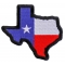 Texas Map Texas Flag Black Border Patch