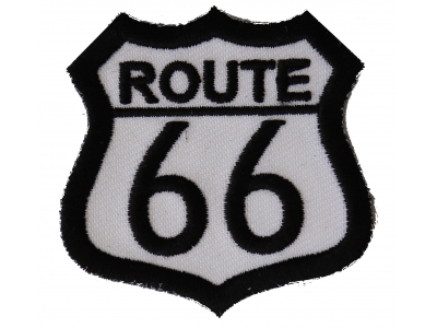 Route 66 White Patch Small | Embroidered Biker Patches