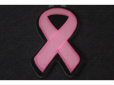 Medium Pink Ribbon Patch For Breast Cancer Awareness | Embroidered Patches