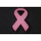 Medium Pink Ribbon Patch For Breast Cancer Awareness | Embroidered Patches Medium Pink Ribbon Patch For Breast Cancer Awareness diagonal view