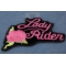 Pink Lady Rider Rose Biker Patch Pink Lady Rider Rose Biker Patch diagonal view