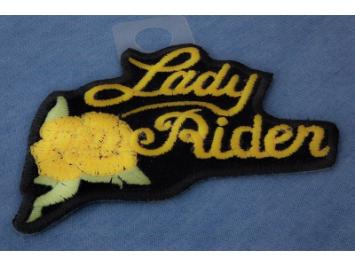 Yellow Lady Rider Rose Patch | Embroidered Biker Patches