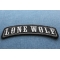 Lone Wolf Rocker Small Patch | Embroidered Patches Lone Wolf Patch diagonal view