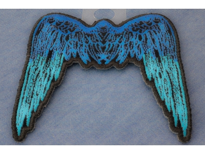 Small Angel Wings Patch Blue | Embroidered Patches