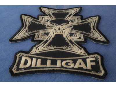 Dilligaf Skull Biker Patch | Embroidered Biker Patches