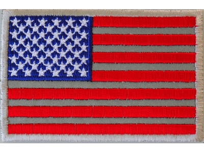 American Flag Patch - 3-1/2 x 2-1/8 Right Shoulder White Border