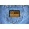 Subdued Green US Flag Patch shown on jeans