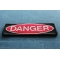 Danger Patch | Embroidered Patches Danger Iron on Novelty Patch diagonal view