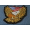 Gold Eagle Patriotic Iron on Patch With US Flag Small Gold Eagle Patriotic Iron on Patch With US Flag Small diagonal view