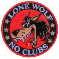 Lone Wolf No Clubs Patch | Embroidered Patches