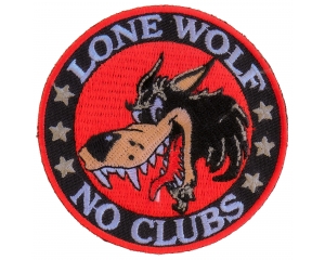 Lone Wolf No Clubs Patch | Embroidered Patches