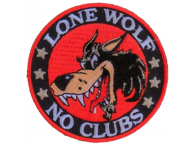 Lone Wolf No Clubs Patch | Embroidered Patches