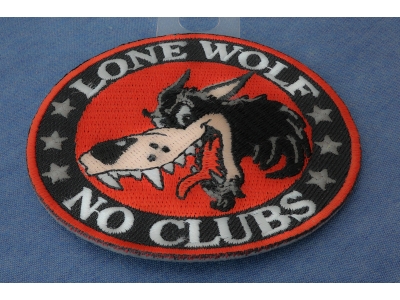 Lone Wolf No Clubs Patch | Embroidered Patches