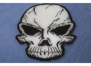 Reflective Small Cracked Skull Patch | Embroidered Patches