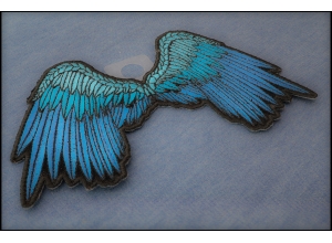 Small Beautiful Angel Wings Blue Patch | Embroidered Patches