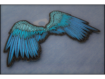 Small Beautiful Angel Wings Blue Patch | Embroidered Patches