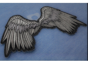 Small Beautiful Angel Wings Grey Patch | Embroidered Patches