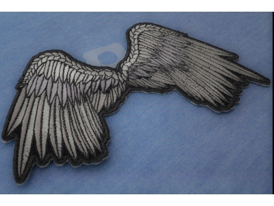 Small Beautiful Angel Wings Grey Patch | Embroidered Patches