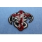 Dragon Skeleton Cross Patch Small | Embroidered Patches Dragon Skeleton Over Cross Patch diagonal view