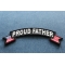 Proud Father US Flag Rocker Patch | US Coast Guard Military Veteran Patches Proud Father US Flag Rocker Iron on Morale Patch diagonal view