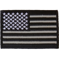 Black White And Reflective US Flag Patch | Embroidered Patches