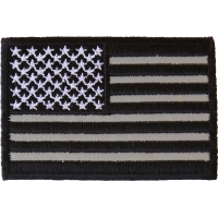 Black White And Reflective US Flag Patch | Embroidered Patches