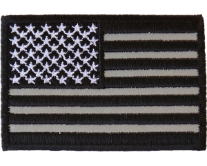 Black White And Reflective US Flag Patch | Embroidered Patches