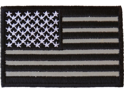 Black White And Reflective US Flag Patch | Embroidered Patches