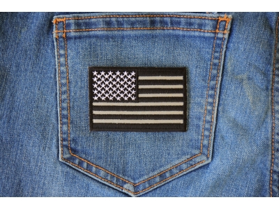 Black White And Reflective US Flag Patch | Embroidered Patches Black White And Reflective US Flag Patch | Embroidered Patches