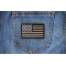 Black White and Reflective US Flag Patch shown on jeans