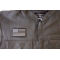 Black White and Reflective US Flag Patch - 3x2 inch. Embroidered Iron on Patch shown on leather vest