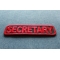 Secretary Patch In Red Secretary Patch diagonal view