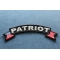 Patriot Rocker Iron on Patch With US Flag diagonal view
