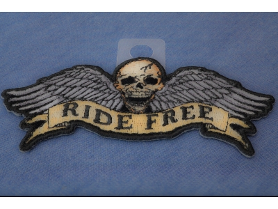 Ride Free Winged Skull Patch Small | Embroidered Biker Patches
