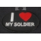 I Love My Soldier Patch | US Military Veteran Patches I Love My Soldier Iron on Morale Patch diagonal view