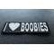 I Love Boobies Fun Patch | Embroidered Patches I Love Boobies Patch diagonal view