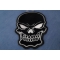 Black Skull Patch Small | Embroidered Patches Black Skull Patch diagonal view