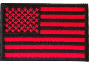 Red Black American Flag Patch | Embroidered Patches