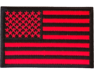 Red Black American Flag Patch | Embroidered Patches