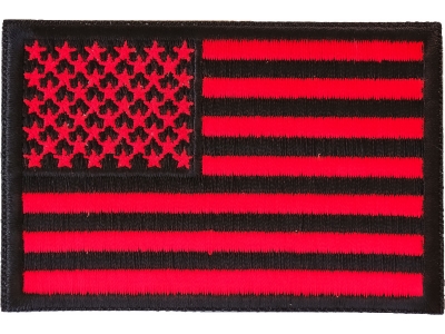 Red Black American Flag Patch | Embroidered Patches