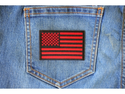 Red Black American Flag Patch | Embroidered Patches Red Black American Flag Patch | Embroidered Patches