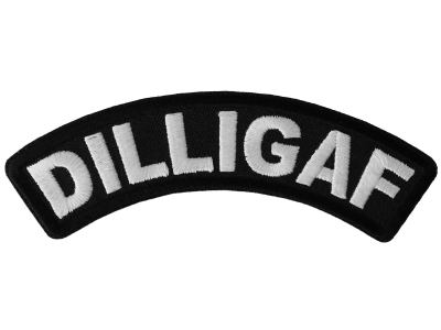 Dilligaf Black White Small Rocker Biker Patch | Embroidered Patches