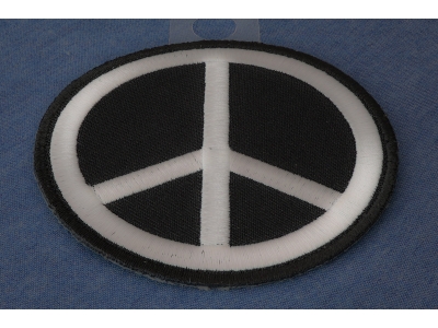 Black White Peace Sign Patch | Embroidered Patches