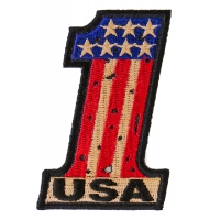 Number 1 USA Vintage Flag And Stars Patch | US Military Veteran Patches