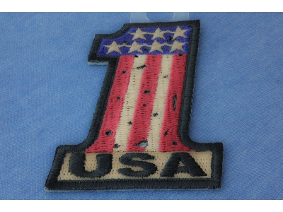 Number 1 USA Vintage Flag And Stars Patch | US Military Veteran Patches