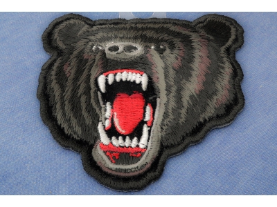 Small Black Bear Biker Patch | Embroidered Patches