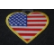 Gold Border Love US Flag Heart Patch diagonal view