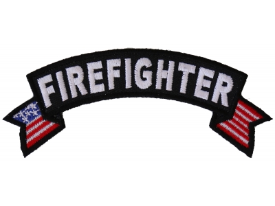 Firefighter US Flag Small Rocker Patch | Embroidered Patches