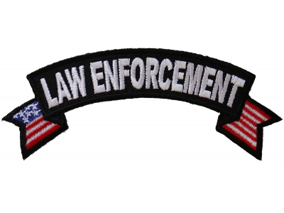 Law Enforcement US Flag Small Rocker Patch | Embroidered Patches